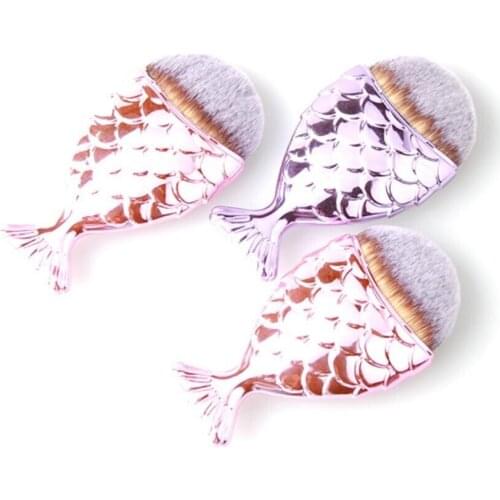 Single Fish-Shaped Makeup Brush Mermaid Loose Powder Brush Beauty Tool