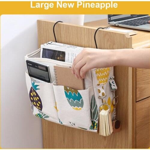 Fabric Storage Organizer Hanging Bag Bedroom Bedside Office Table Kitchen Hanging Basket Multi-Pocket Holder For Dormitory Bed