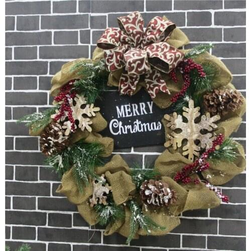 Christmas day decoration garland Christmas door hanging hotel mall layout decoration garland supplies 60CM large garland