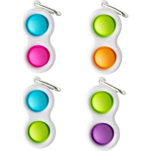 Random Color Lanyard for Keys Finger Silicone Decompression Toy Vent Squeeze Toy Stim Toys Autism Stress Reliever Children Toys