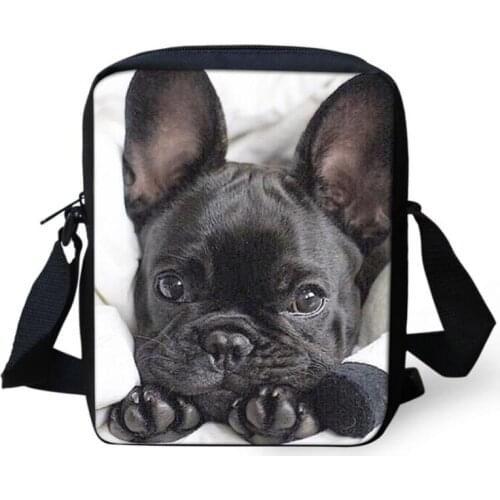Shoulder Messenger Bags Women 3D French Bulldog Printing Handbags for Women Mini Size Kindergarten Bagpack Girls Book Bag