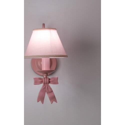Wedding Decoration Bowknot Wall Lamp Princess Room pink Bow light Girl Children Room Bedroom Bedside pink Wall Lamp kid Lighting