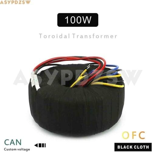 115V/230V 100VA Black cloth OFC Toroidal transformer 100W 0--15V 0--15V Accept customized voltage