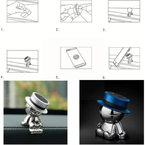 Universal magnetic car assembly doll shape battery 360 rotatable mens mobile phone holder degree holder S8B9