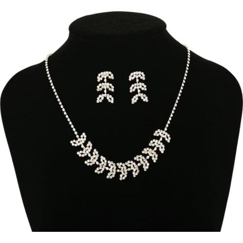 YFJEWE Fashion design women centipede combination shape rhinestone imitation plating chain necklace earring set jewelry #N204