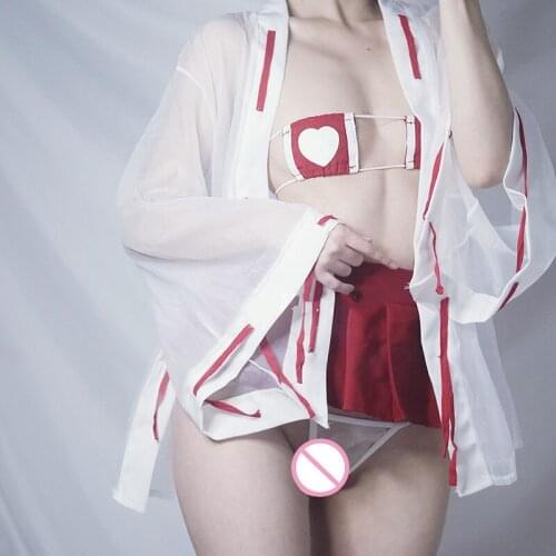 Japanese Female Costumes Exotic Underwear Sexy Lingerie Temptation Red Nurse Witch Cosplay Women Fancy Erotic Nurse Uniform