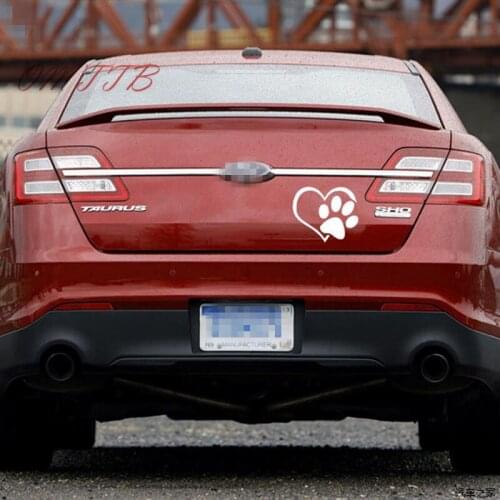 10*11.5CM Love The Dog Paw Print Window Decoration Decal Creative Motorcycle Car Stickers for bmw benz ford audi kia car styling