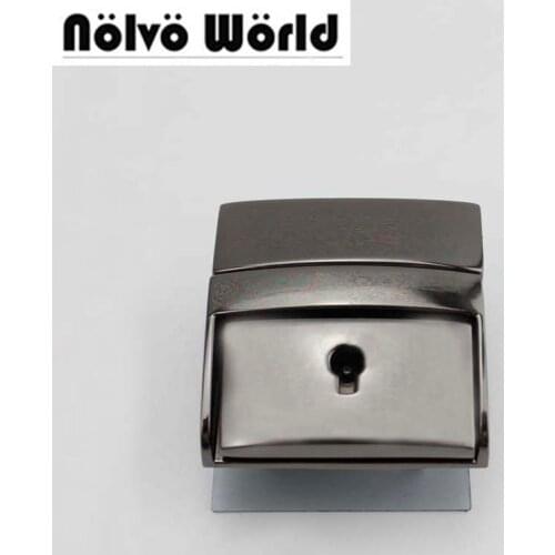 10sets 42*40mm(1 5/8 inch) gunmetal pressed lock briefcase locks for genuine leather high quality handmade man bags making