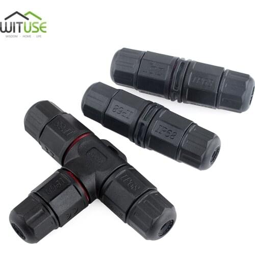 2pcs IP68 Waterproof Connector 500V 20A 2/3/4/5Pin Electrical Screw Type Power Cable Conector Junction Box For Outdoor Led Light