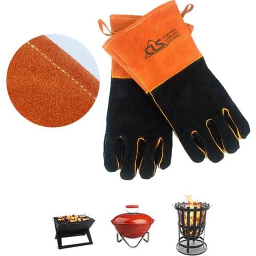 2Pc Heat Resistant Gloves BBQ Cooking Gloves Grill Barbecue Kitchen Microwav Oven High Temperature Resistant Working Non-slip