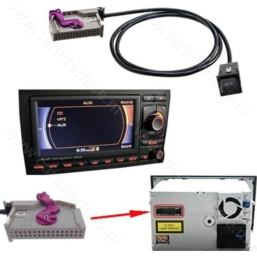 32 pin AUX IN cable for Audi RNS-E Navigation Plus, Line IN / 3,5 mm Female connector