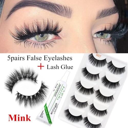 5pairs 3D Mink Lashes Natural Long False Eyelashes Dramatic Volume Fake Lashes Makeup Eyelash Extension Silk Eyelashes