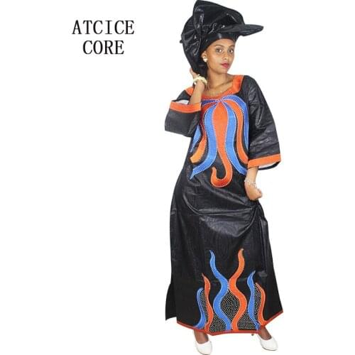 African dresses for women 100% cotton traditional fashion dashiki design new african bazin riche design dressLA086