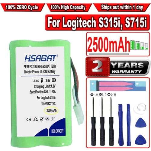 HSABAT 2500mAh 180AAHC3TMX Battery for Logitech S315i S715i