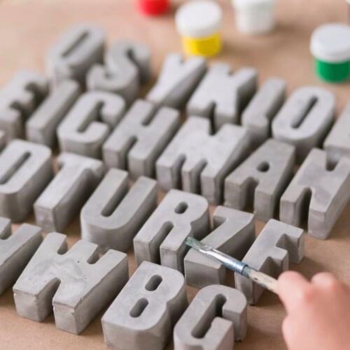 Concrete Letter Molds Plaster Number Silicon Mold Concrete Capital Letter Mold Lowercase letters Digital mold