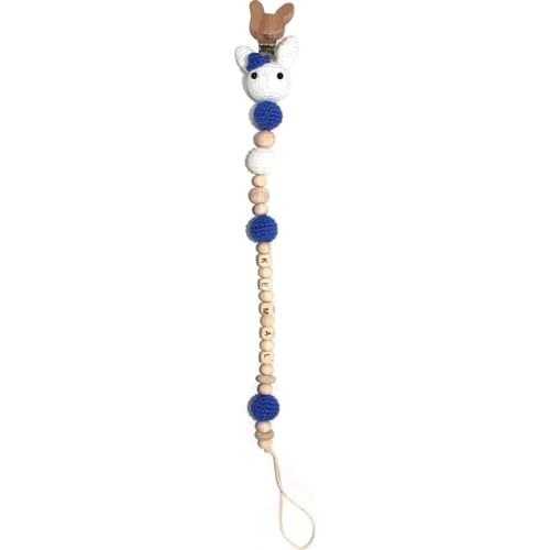 Large Blue Hat White Rabbit Is Pacifier Hanger
