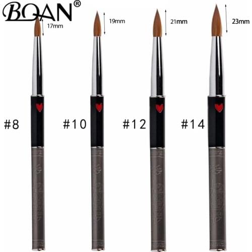 Retail 1pcs BQAN Own Design 100% Kolinsky Sable acrylic brush size 8#/10#/#12/#14 kolinsky sable acrylic kolinsky nail brush