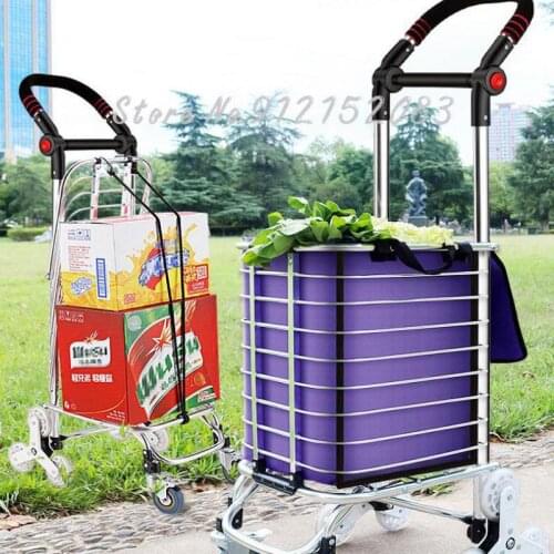 Household Grocery Shopping Carts, Small Carts, Shopping Carts, Shopping Artifacts, Portable Folding Trolley Carts, Stair-climbin
