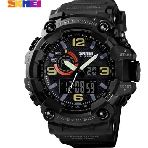 SKMEI Fashion Sport Watch Digital Watches Large Dial Multifunction 50M Waterproof Wristwatch Dual Time Clock Relogio Masculino