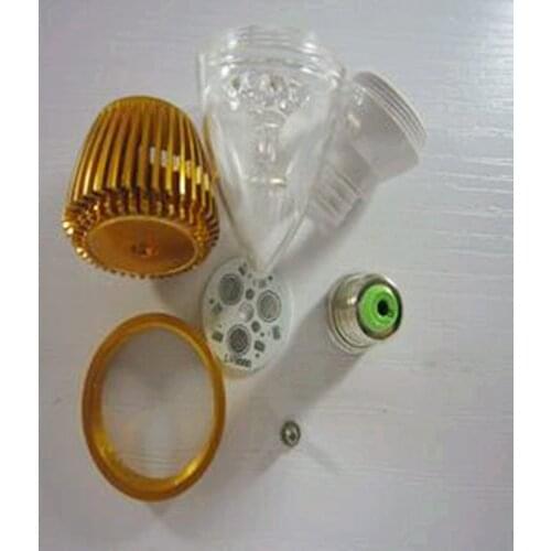 DIY 3 W Candle Lamp Shell \ E14 Bulb Light Golden Case suite parts accessories 10PCS