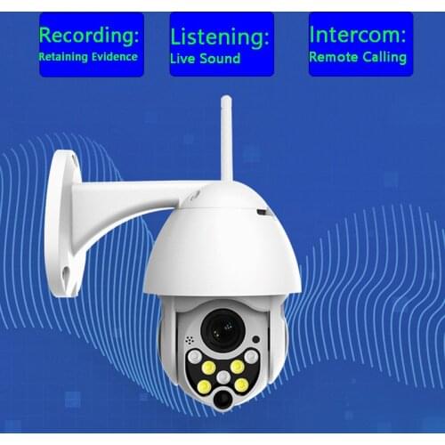 DSWF IP Camera Speed Dome Wifi Wireless Outdoor 1080P PTZ AI Security Camera 4X Digital Zoom Two-Way Audio Surveillance Camera