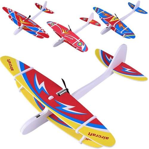 Electric Hand Toss Glider Aircraft Outdoor Park Foam Electric Taxi Aircraft Childrens Flying Toy