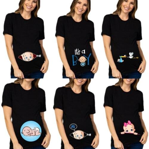 Funny Its a Boy maternity Plus Size Tee Tops Short Sleeve Summer Pregnant Maternity T-shirt Casual Pregnancy Tshirt Clothes