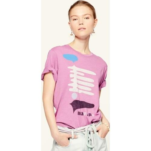 Hit Color Print Women Summer Sweet Cotton T-Shirt Female High Street Brand Designed Casual New Tees Ladies Fashion Tops ML045