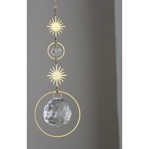 Crystal Suncatcher ||Prism ||Sun Catcher Crystal for Window || Boho & Home Decor- Moon Sun Catcher,Occult Decor
