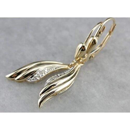 Huitan Fashion Gold Color Dangle Earrings Bridal Wedding Engagement Earring with Crystal CZ Zirconia Good Quality Women Jewelry