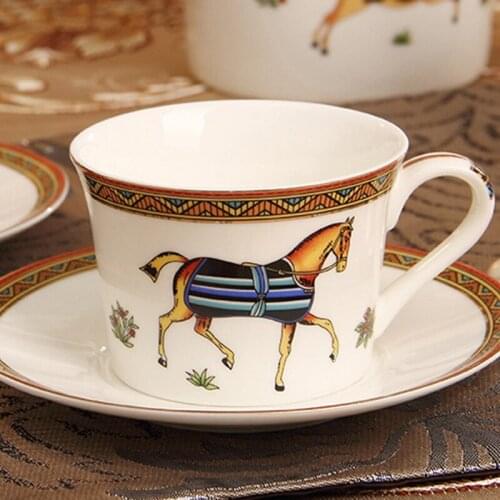 Creative Ceramic Coffee Cup European Cup Set Simple Office Afternoon Tea Lovers Milk Bone China Water Cup