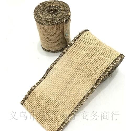 50m/lots factory direct 7.5cm wide linen roll handmade DIY original linen tape clothing accessories edging ribbon