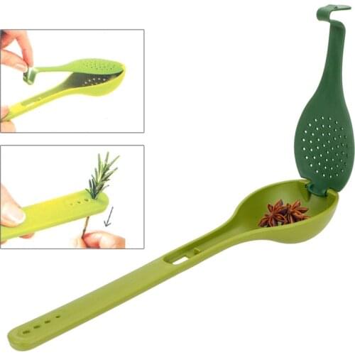 Spice Packet Filter Spoon Long Handle Soup Spoon Multi-Purpose Condiment Kitchen Boiled Soup Tool Cooking Squeeze Locking Spoon