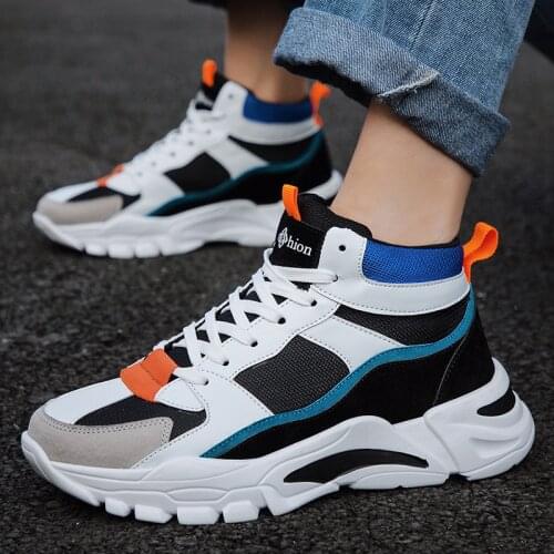 2019 Thick Bottom Mens Casual Shoes Men Sneakers Men Trend Lace-Up Brand Luxury Fitnessw Shoes Men Chaussure Homme S9-69