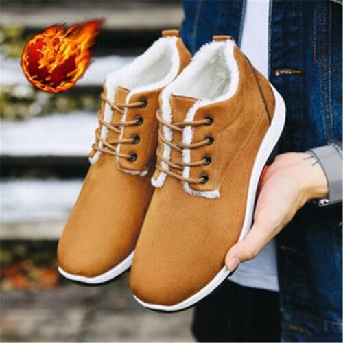 Hot Sale Men Boots Non-slip Snow Boots Men Ankle Boots Fashion Men Fur Boots Winter Keep Warm man sneakers Work Shoes 39-44