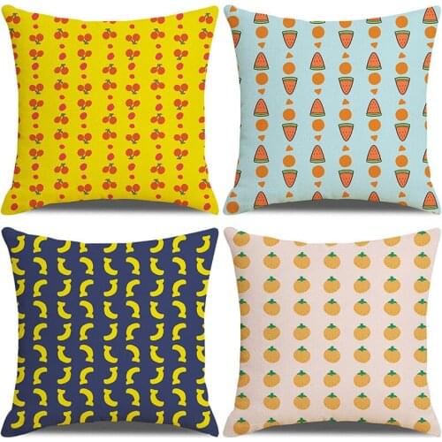 Fresh Orange Watermelon Banana Cherry Fruit Pillowcase Pillowcase Cushion Cover Home Decoration