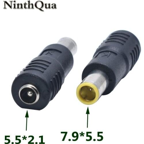 NinthQua 1pcs New DC jack 7.9*5.5 / 7.9 x 5.5mm Male Plug to 5.5*2.1 / 5.5 x2.1mm female DC Power Adapter IBM for Lenovo Laptops