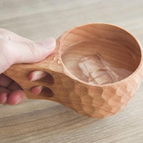 Nordic Style 200ml Natural Wood Style Tea Mug Cup As Gift Wooden Reusable Environmental Protection Tea Water Cup
