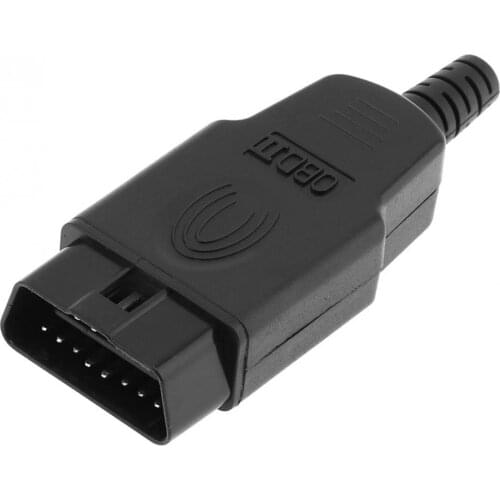 OBD-II DIY 16Pin Plastic Male Extension Opening Cable Car Diagnostic Interface Connector PLug with SR Shell and Screw