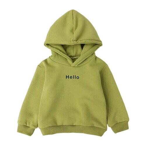 2021 Autumn Sweatshirt Boys Girls Children Thicken Pullover Top Fashion Korean Girls Letter Sweatshirt Coat Hooded solid Top