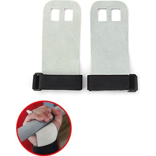 1Pair Cowhide Hand Grips Gymnastics Leather Gloves Anti-Skid Weight Lifting Guard Palm Protectors Crossfit Gym Fitness Training