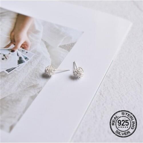 Earrings 925 Sterling Silver Dandelion For Women Fashion Korean Design Hot Sale Simple Girl Daily Party Wedding Jewelry INEFFA