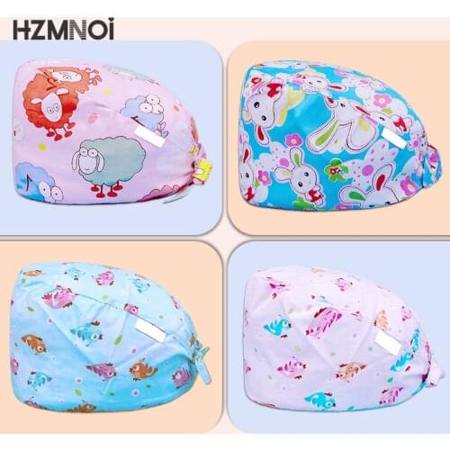 Personalized Printing Scrubs Hats Adjustable Scrub Hat Beauty Salon Work Scrub Cap Laboratory Pet Shop Scrub Hat Nurse Cap
