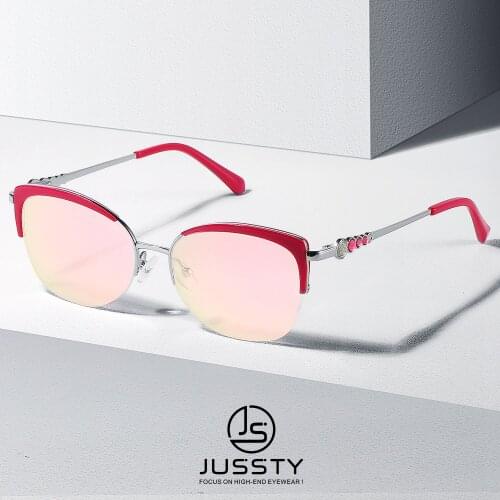 Cat Eye Prescription Sunglasses Women Polarized Progressive Multifocal Sun Glasses for Women Optical Myopia Glasses Semi Rimless