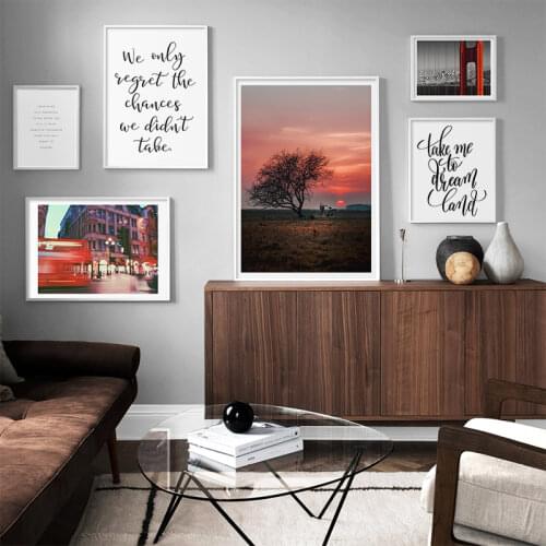 Modern Minimalism Motivational Quote City Colorful Landsacpe San Francisco Bridge NYC London Poster Canvas Painting Art Print