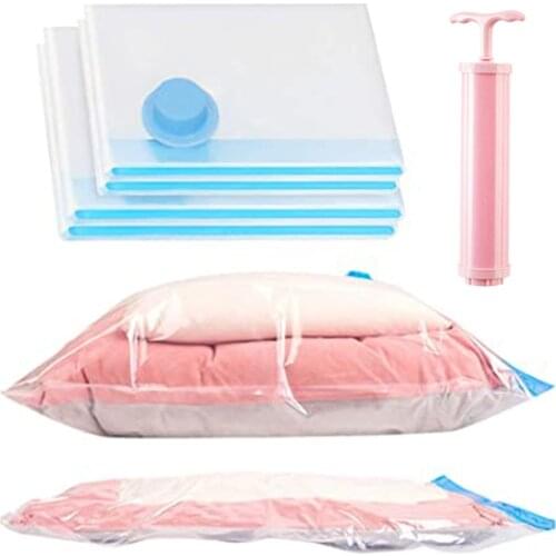 Vacuum Storage Bags For Clothes Blouses Bedding Blanket Ode More Space Save Compression Travel Shopper Hand Pump Jumb Large Size