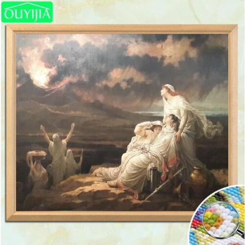 World Famous Painting "Herculaneum by Leroux" 5D DIY Diamond Painting Full Square Diamond Embroidery Rhinestones Mosaic Picture