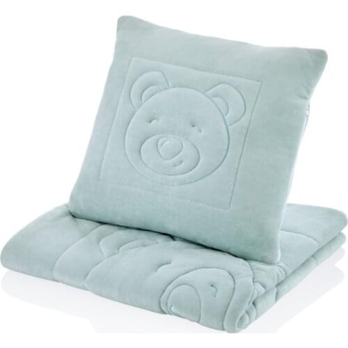 Green Padded Velvet Blanket 100% Cotton Soft Light Do Not Sweat Padded Blanket Travel Portable soft textured