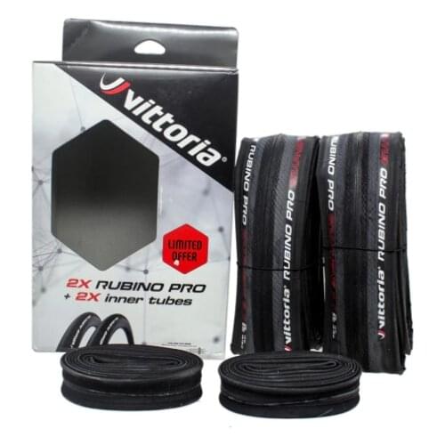 1 Pair Vittoria Rubino Pro G2.0 Graphite Race 2.0 700x25C Folding Tyres With 2 Free Inner Tubes Road tire