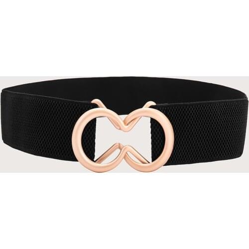 2020 New Waist Female Wide Black Elastic Elastic Fashionable Belt Hundred Matching Skirt Decoration Belt